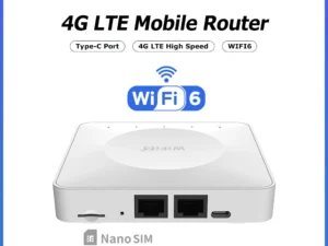 4G LTE Router WiFi 6 SIM Card Modem Support 32 Device Connections Mobile Wireless Router Typc-C Interface for Asia Africa Europe